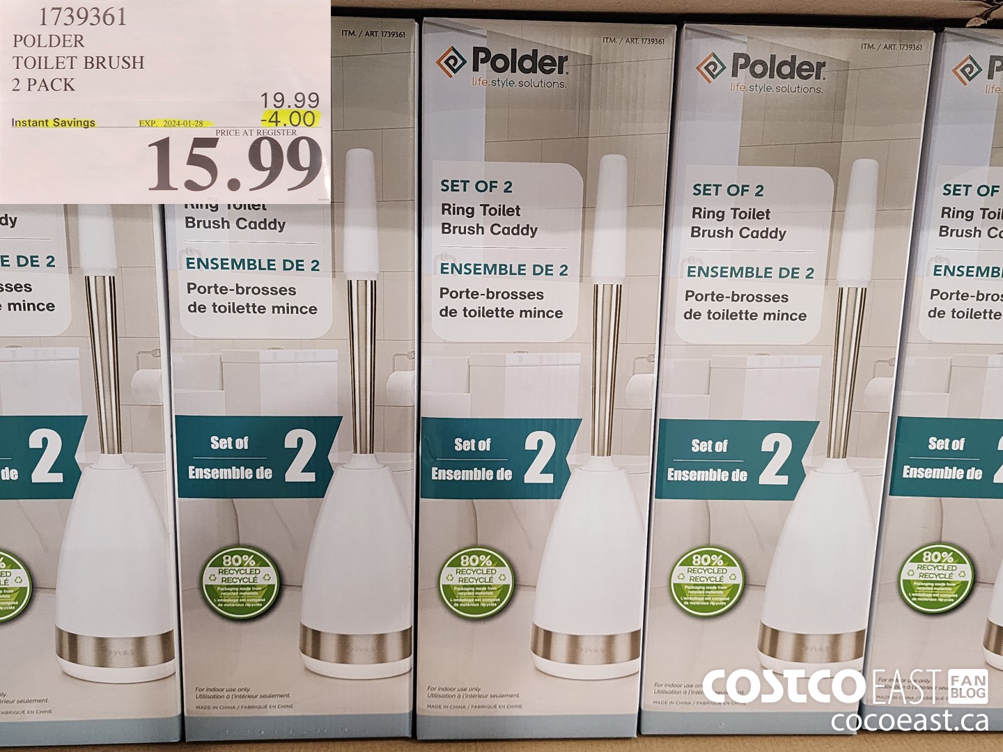 1739361 POLDER TOILET BRUSH 2 PACK ($4.00 INSTANT SAVINGS EXPIRES ON 2024-01-28) $15.99