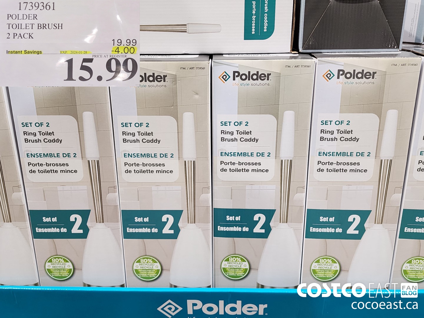 1739361 POLDER TOILET BRUSH 2 PACK ($4.00 INSTANT SAVINGS EXPIRES ON 2024-01-28) $15.99