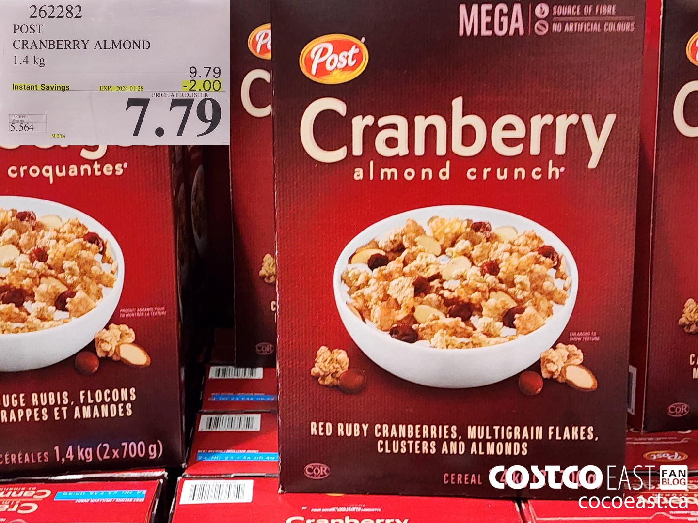 262282 POST CRANBERRY ALMOND 1.4 KG ($2.00 INSTANT SAVINGS EXPIRES ON 2024-01-28) $7.79