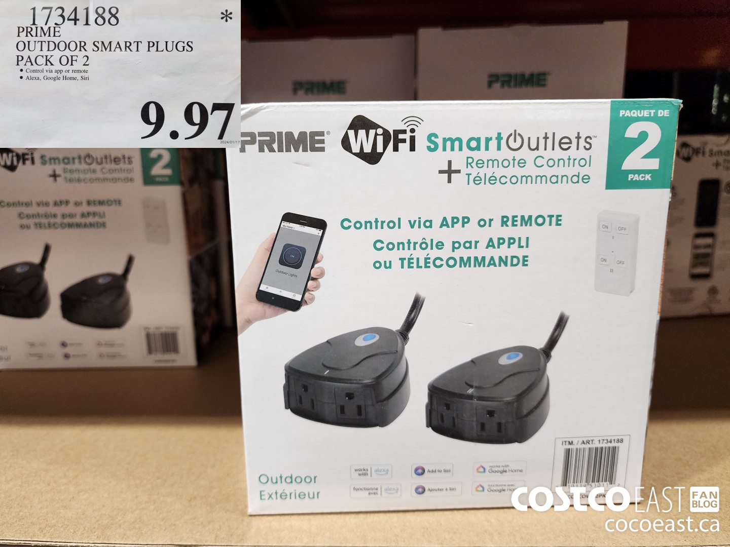 1734188 PRIME OUTDOOR SMART PLUGS PACK OF 2 $9.97