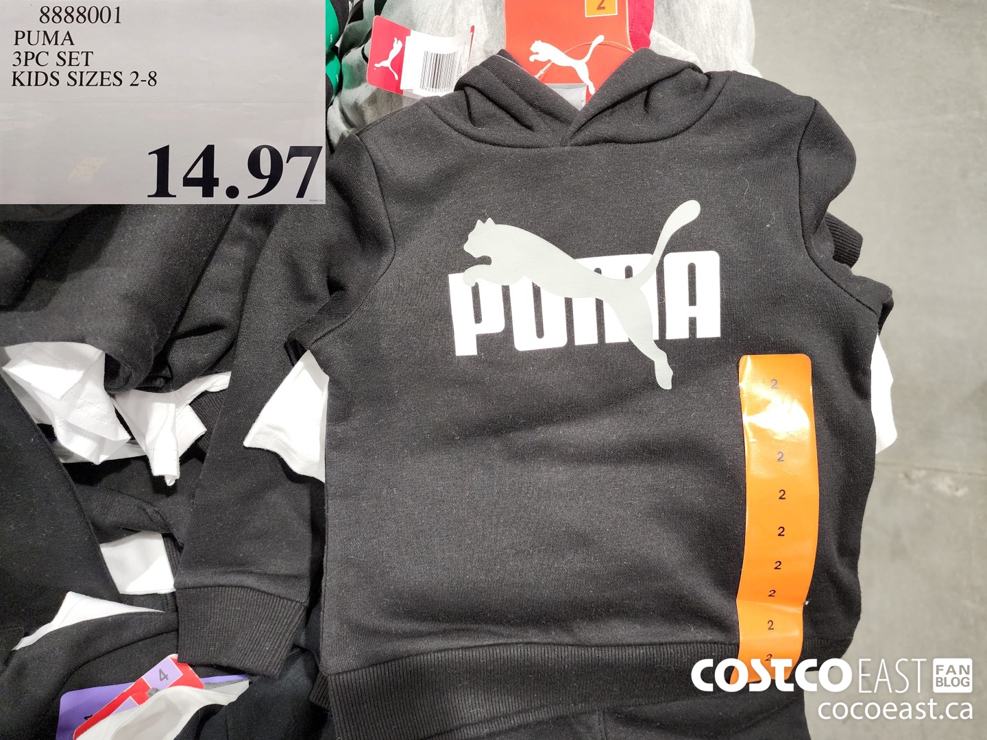 8888001 PUMA 3PC. SET KIDS SIZES 2-8 $14.97