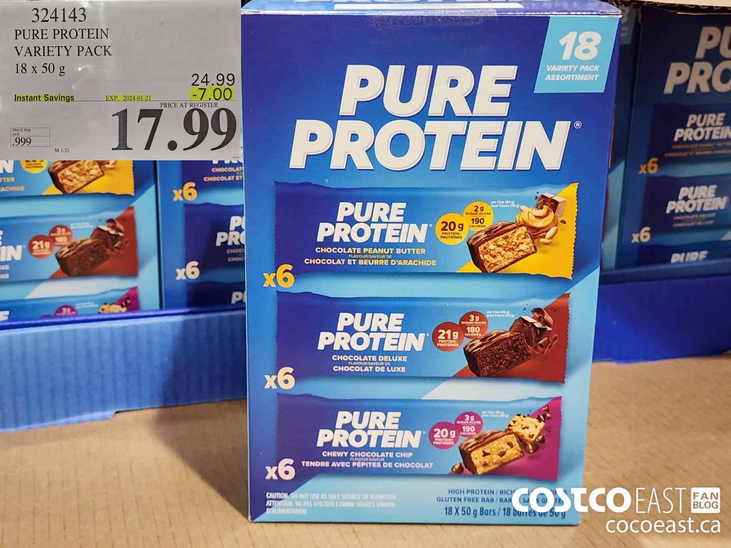 324143 PURE PROTEIN VARIETY PACK 18 x 50 g $6720234-01-21 $17.99