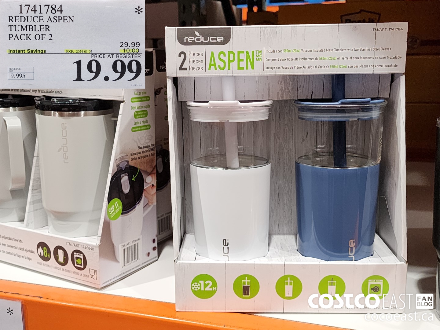 1741784 REDUCE ASPEN TUMBLER PACK OF 2 ($10.00 INSTANT SAVINGS EXPIRES ON 2024-01-07) $19.99