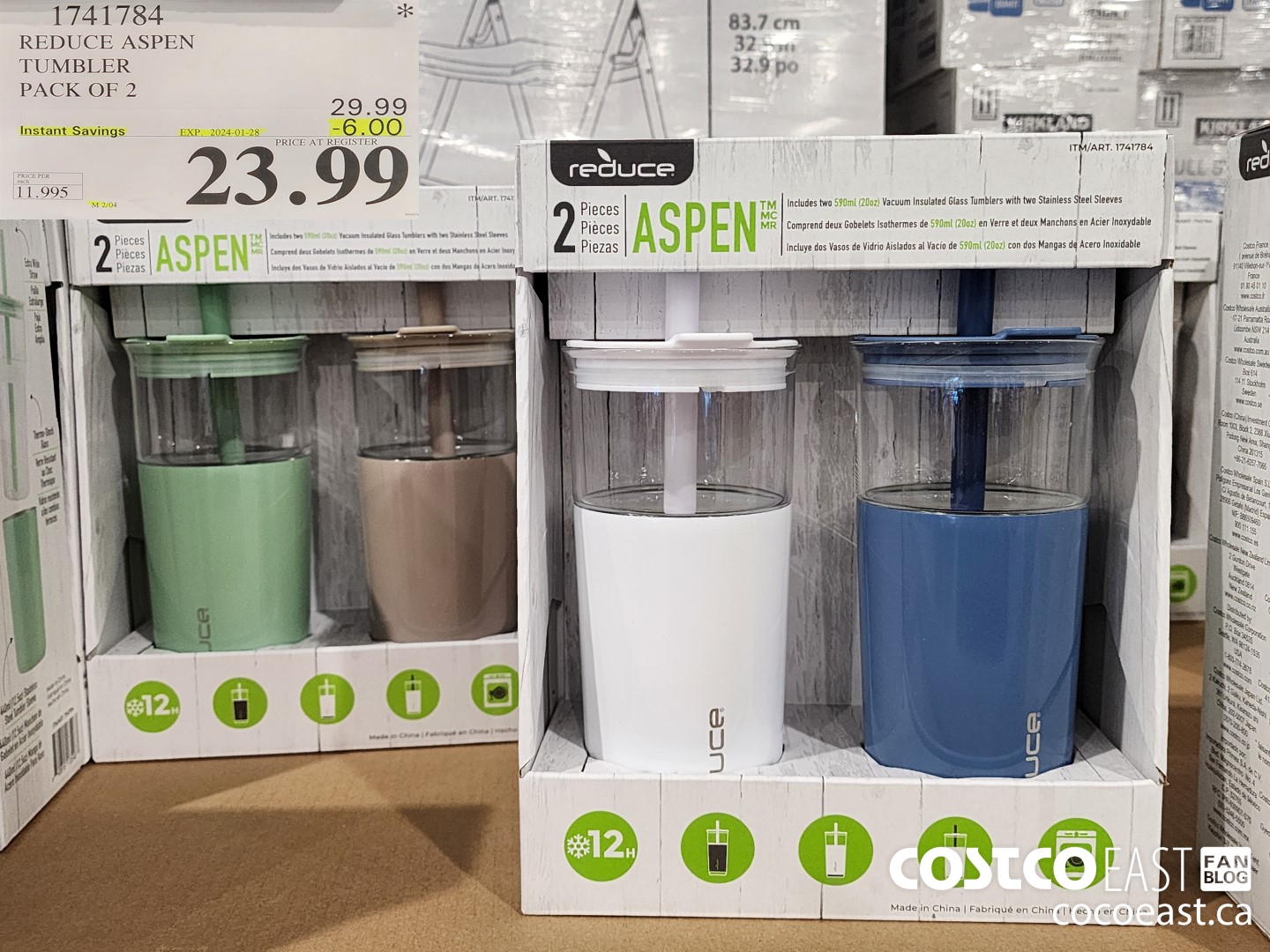 1741784 REDUCE ASPEN TUMBLER PACK OF 2 ($6.00 INSTANT SAVINGS EXPIRES ON 2024-01-28) $23.99