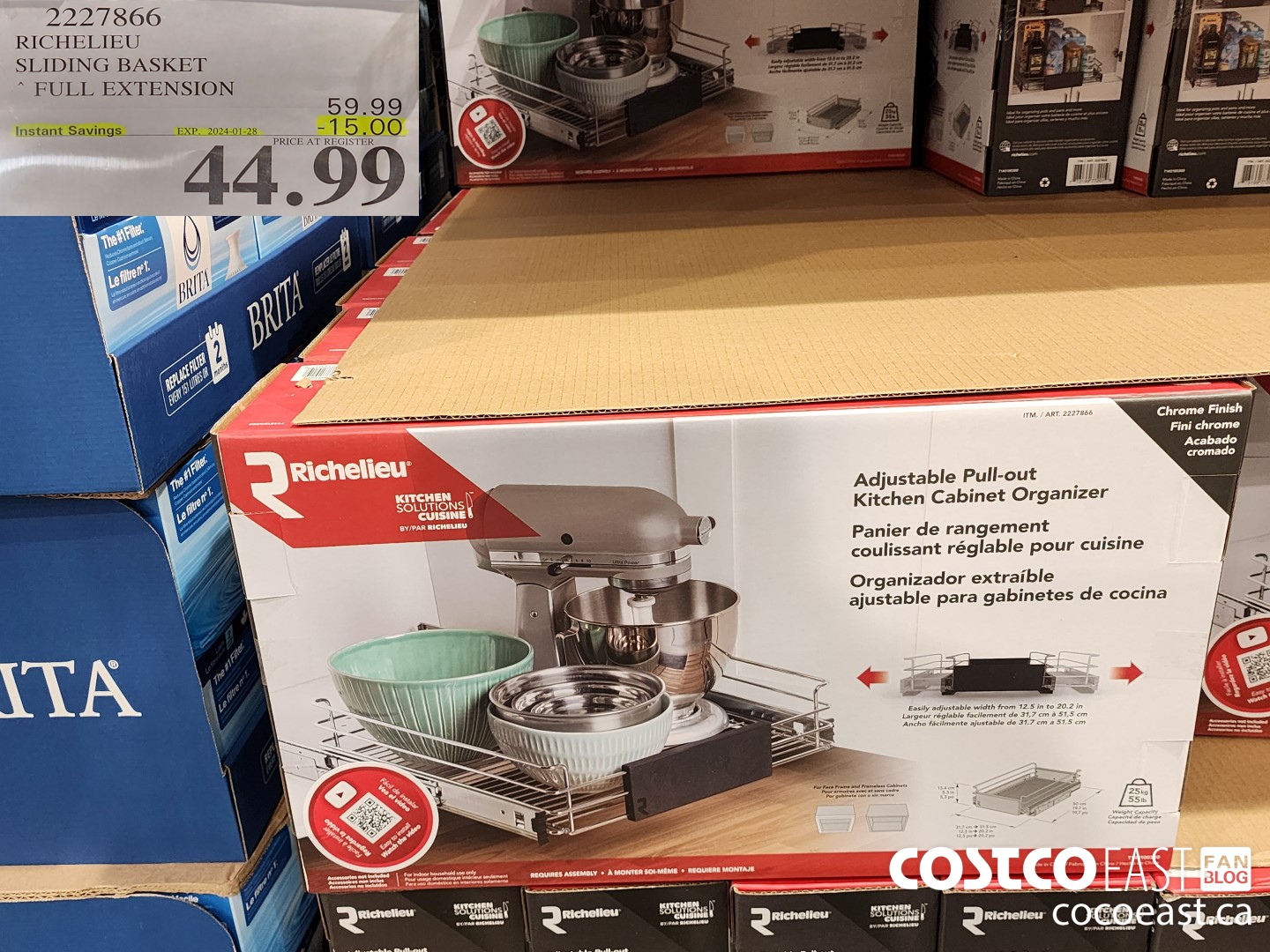 2227866 RICHELIEU SLIDING BASKET FULL EXTENSION ($15.00 INSTANT SAVINGS EXPIRES ON 2024-01-28) $44.99