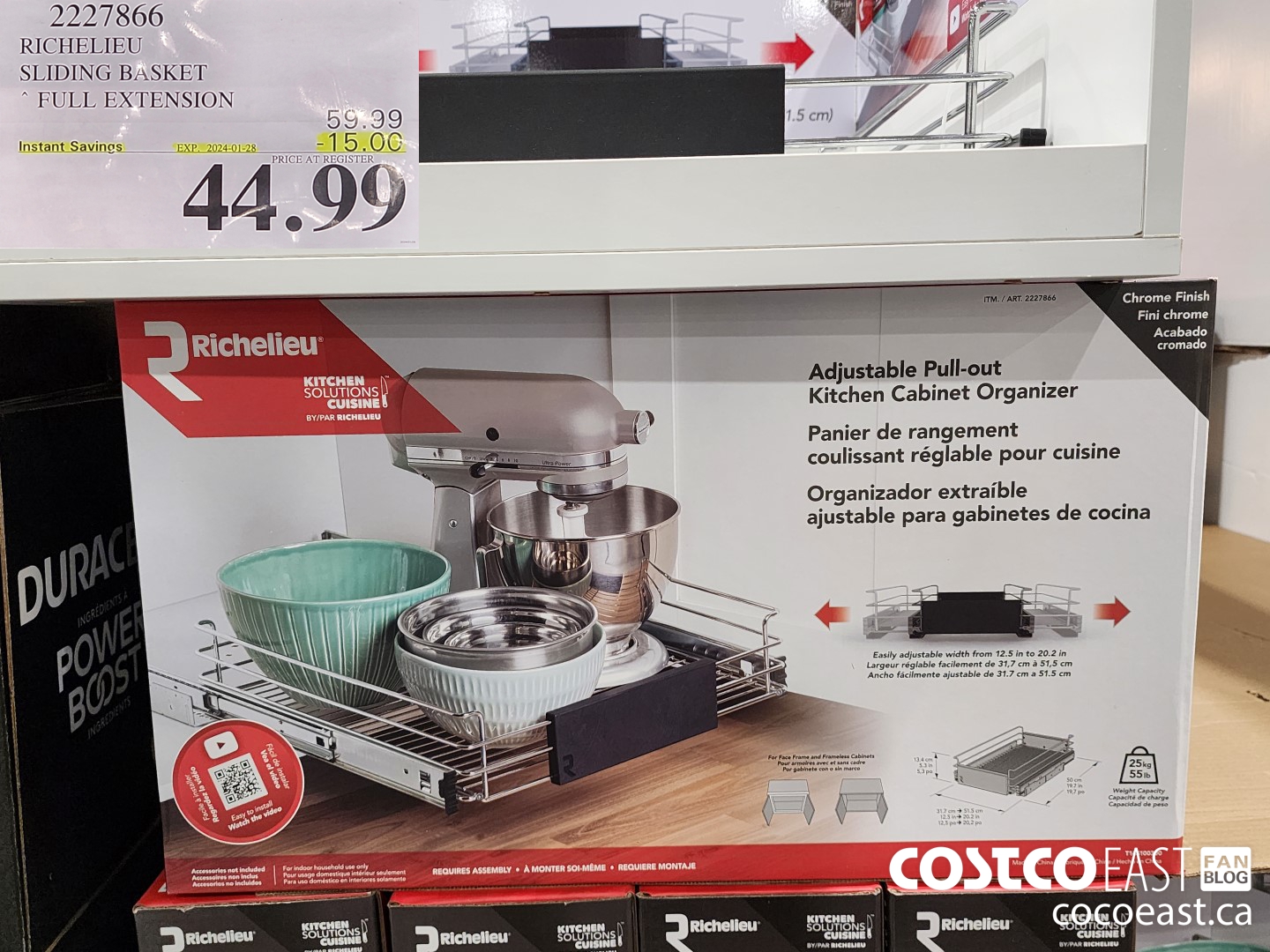 2227866 RICHELIEU SLIDING BASKET FULL EXTENSION ($15.00 INSTANT SAVINGS EXPIRES ON 2024-01-28) $44.99