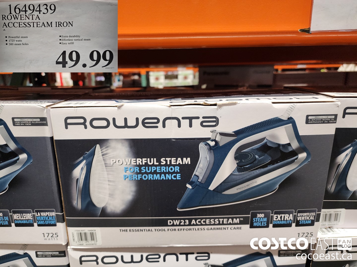 1649439 ROWENTA ACCESSSTEAM IRON $49.99
