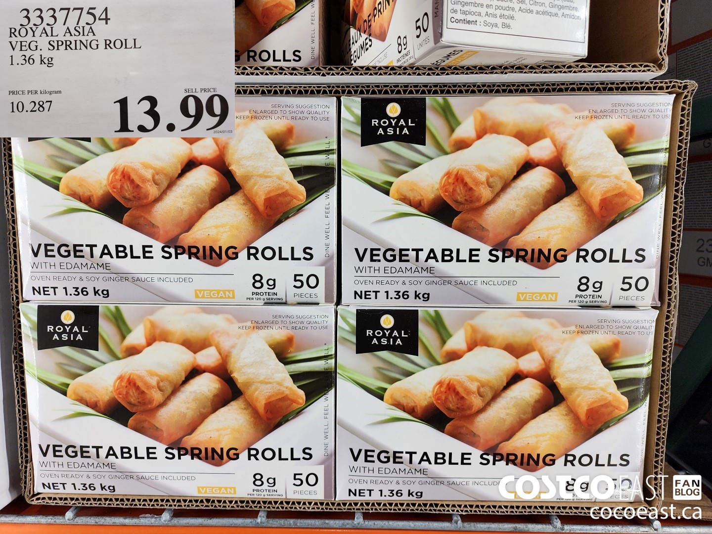 3337754 ROYAL ASIA VEG. SPRING ROLL 1.36 kg $13.99