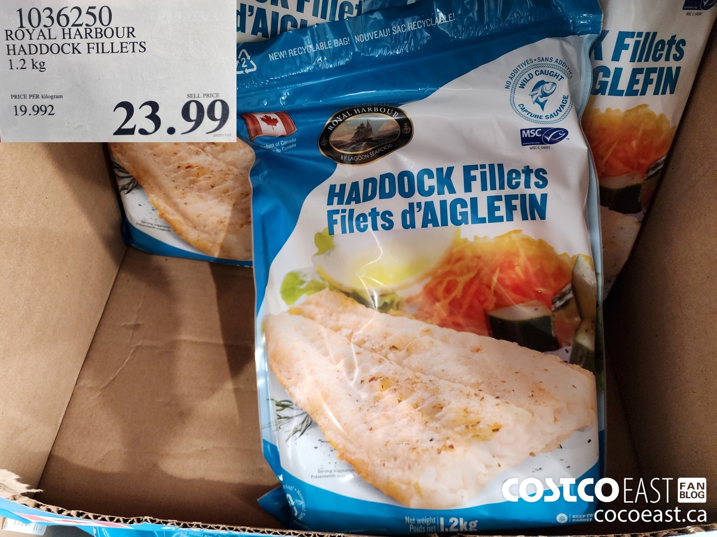 1036250 ROYAL HARBOUR HADDOCK FILLETS 1.2 KG $23.99
