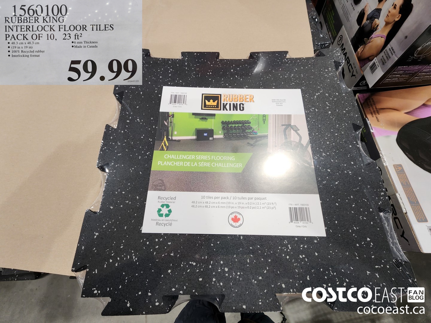 1560100 RUBBER KING INTERLOCK FLOOR TILES PACK OF 10, 23 ft2 $59.99