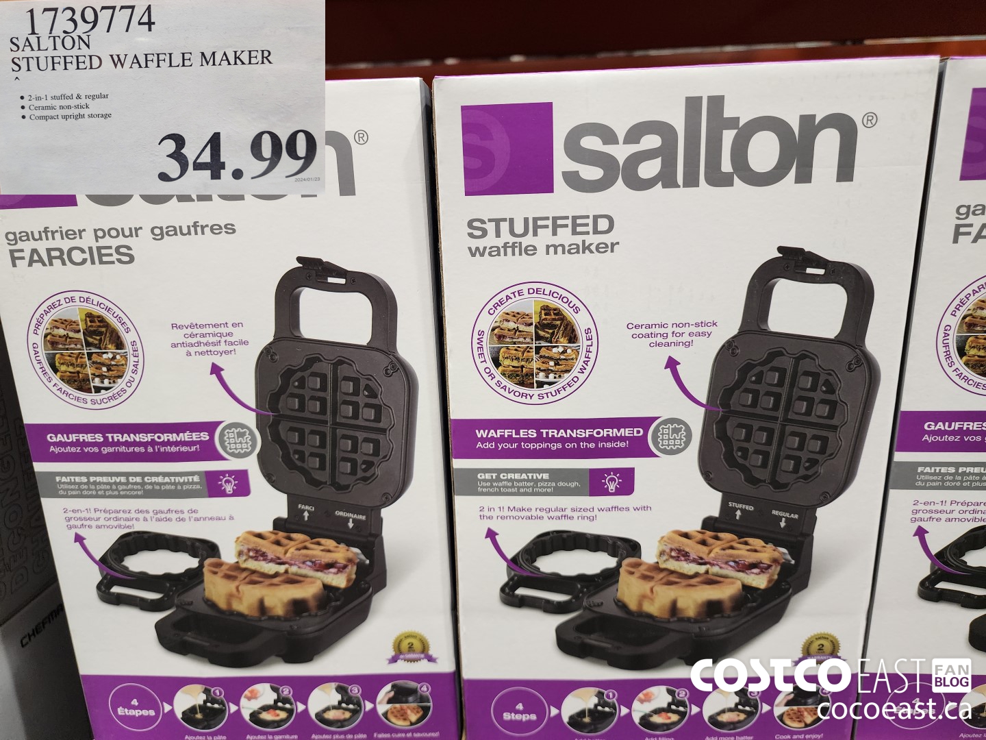 1739774 SALTON STUFFED WAFFLE MAKER $34.99