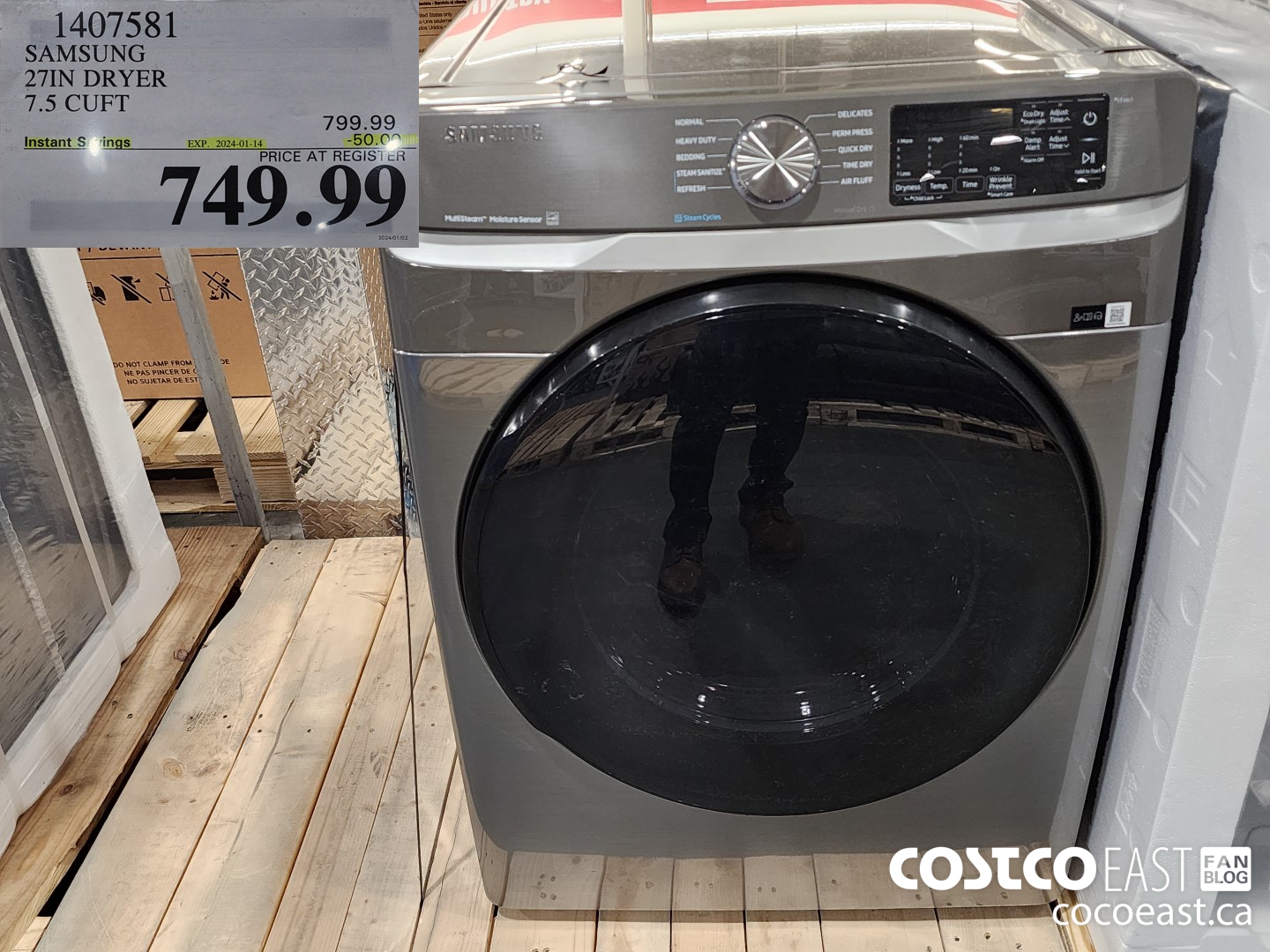 14075381 SAMSUNG 27IN DRYER 7.5 CUFT 20234-001-14 ($50.00 INSTANT SAVINGS) $749.99