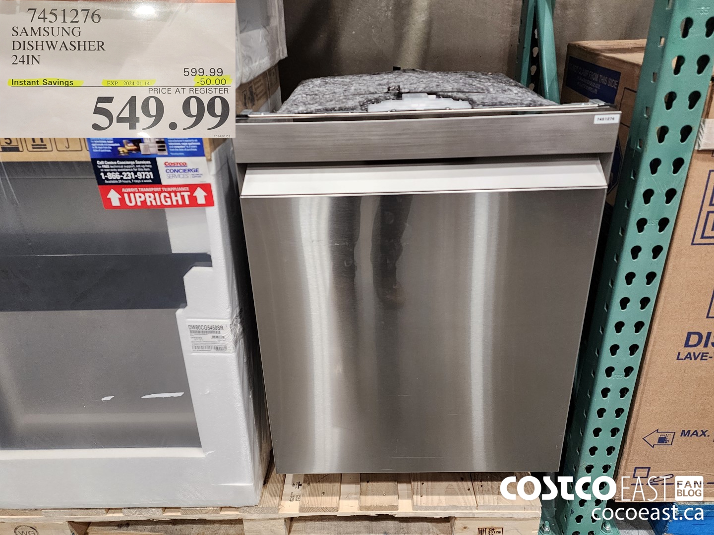 7451276 SAMSUNG DISHWASHER 24IN ($50.00 INSTANT SAVINGS EXPIRES ON 2024-01-14) $549.99