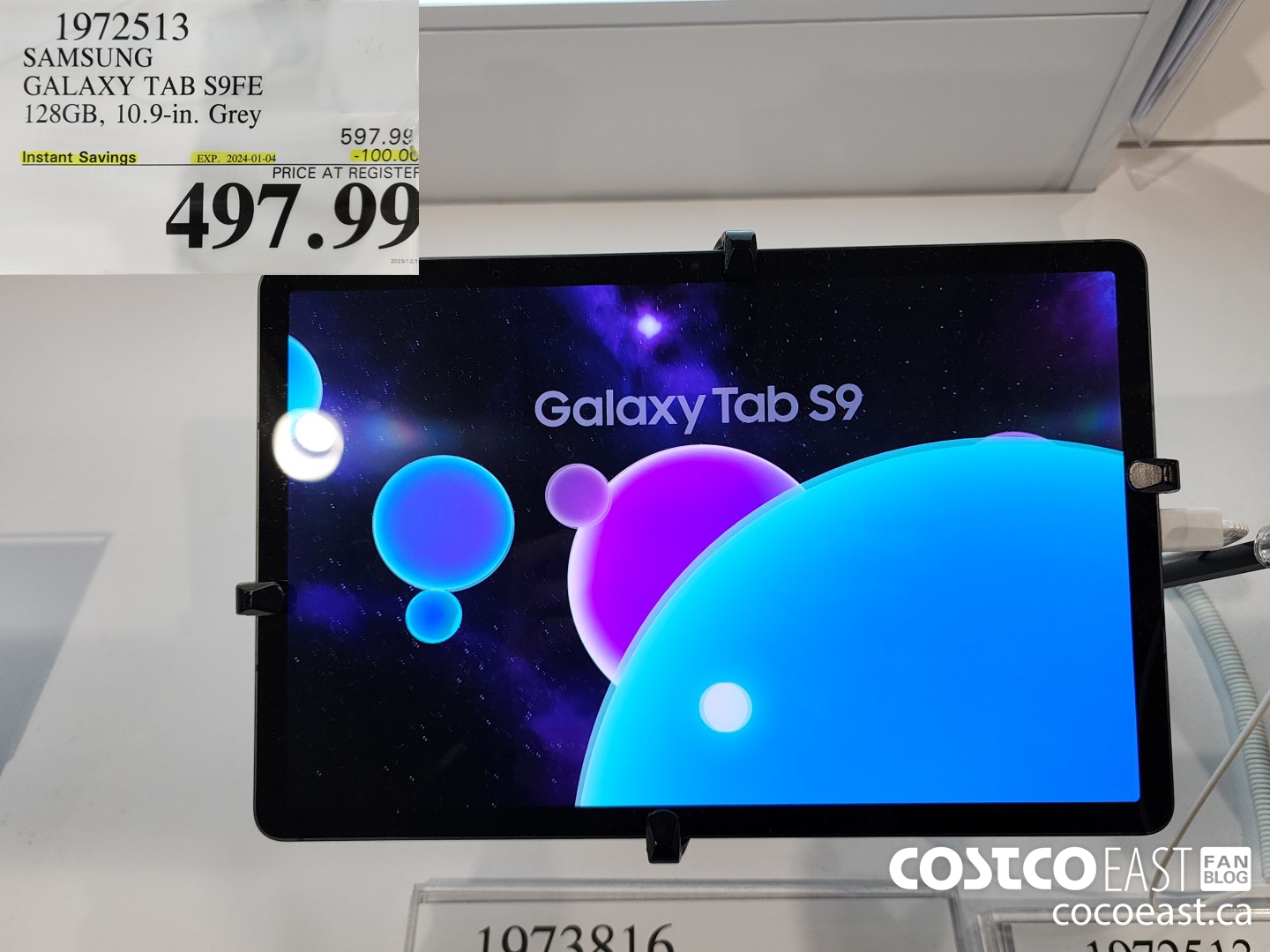 1972513 SAMSUNG GALAXY TAB S9FE 128GB, 10.9-in. Grey ($100.00 INSTANT SAVINGS EXPIRES ON 2024-01-04) $497.99
