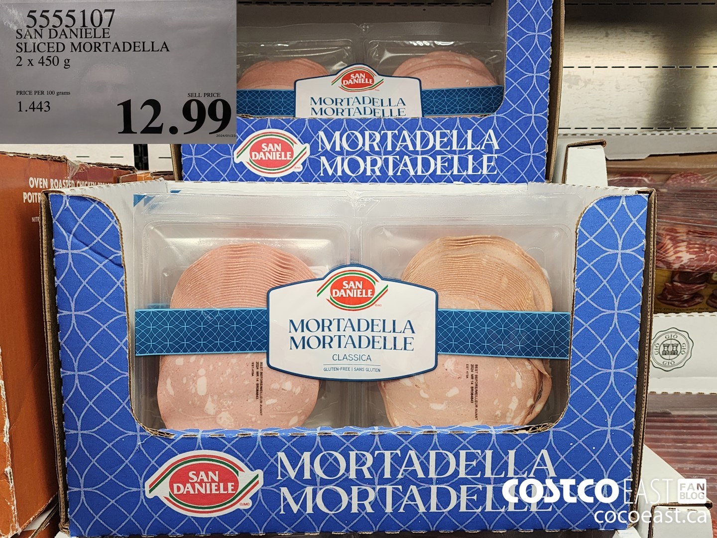 5555107 SAN DANIELE SLICED MORTADELLA 2 x 450 g $12.99