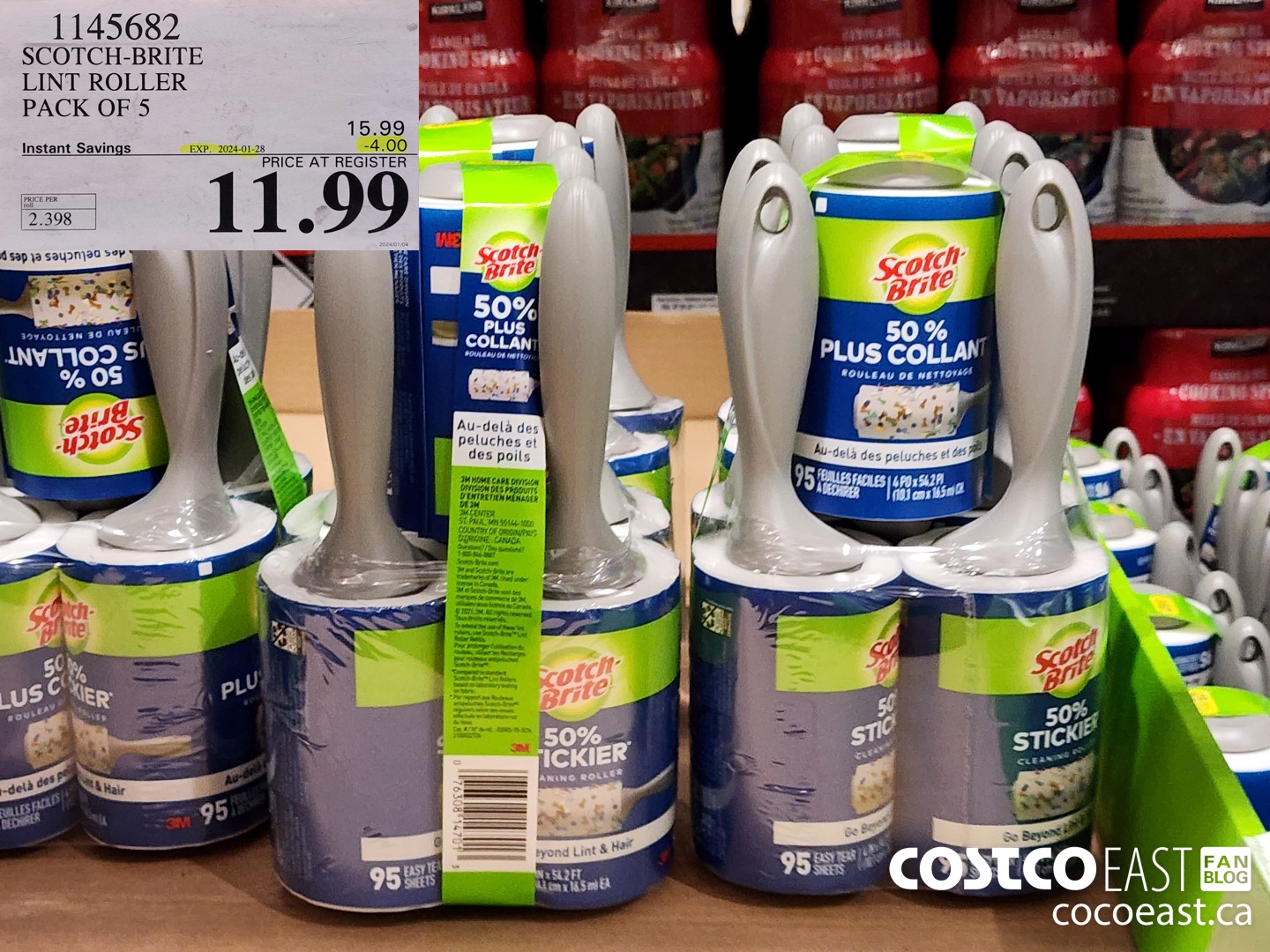 1145682 SCOTCH-BRITE LINT ROLLER PACK OF 5 ($4.00 INSTANT SAVINGS EXPIRES ON 2024-01-28) $11.99