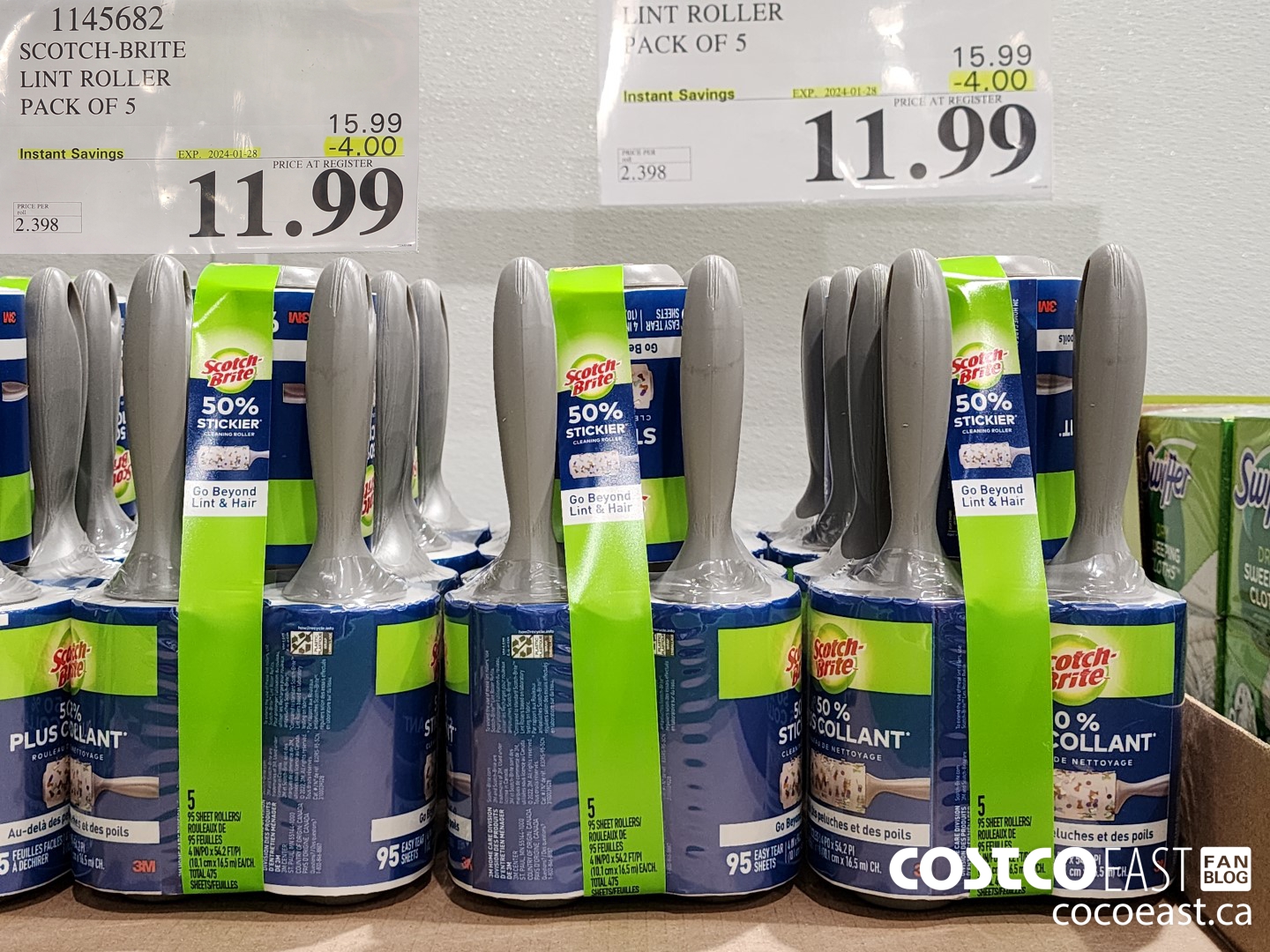 1145682 SCOTCH-BRITE LINT ROLLER PACK OF 5 ($4.00 INSTANT SAVINGS EXPIRES ON 2024-01-28) $11.99