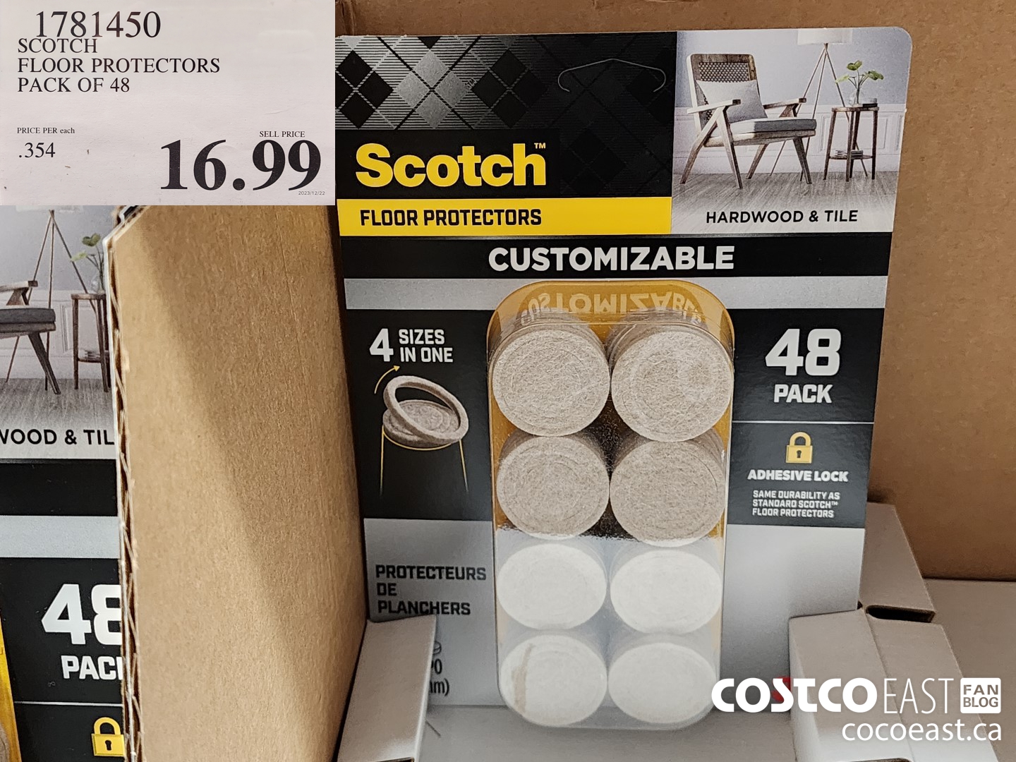 1781450 SCOTCH FLOOR PROTECTORS PACK OF 48 $16.99