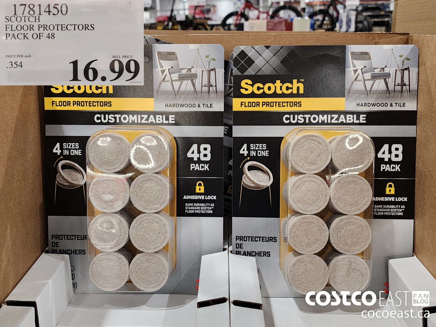 1781450 SCOTCH FLOOR PROTECTORS PACK OF 48 $16.99