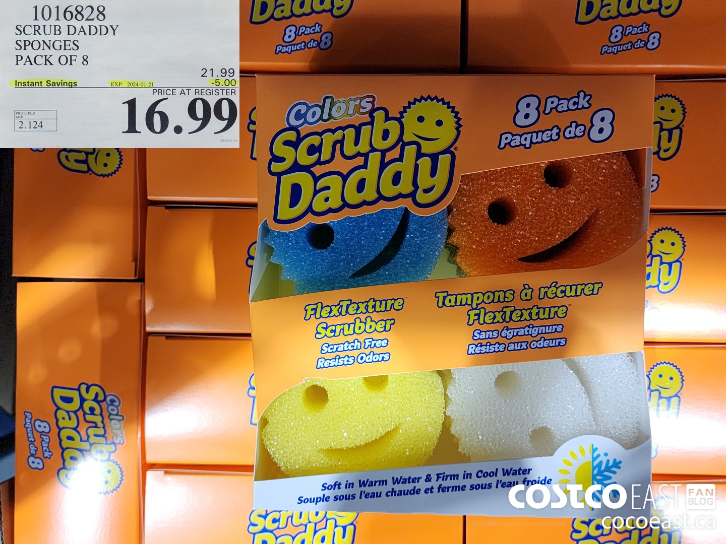 1016828 SCRUB DADDY SPONGES PACK OF 8 ($5.00 INSTANT SAVINGS EXPIRES ON 2024-01-21) $16.99