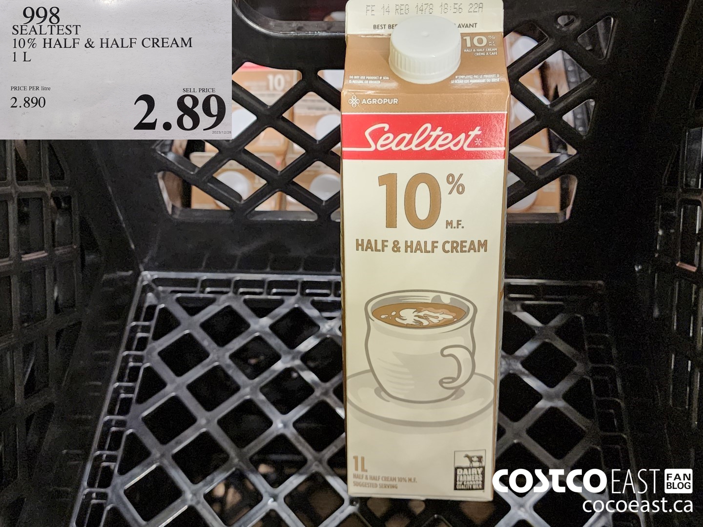 998 SEALTEST 10% HALF & HALF CREAM 1 L $2.89