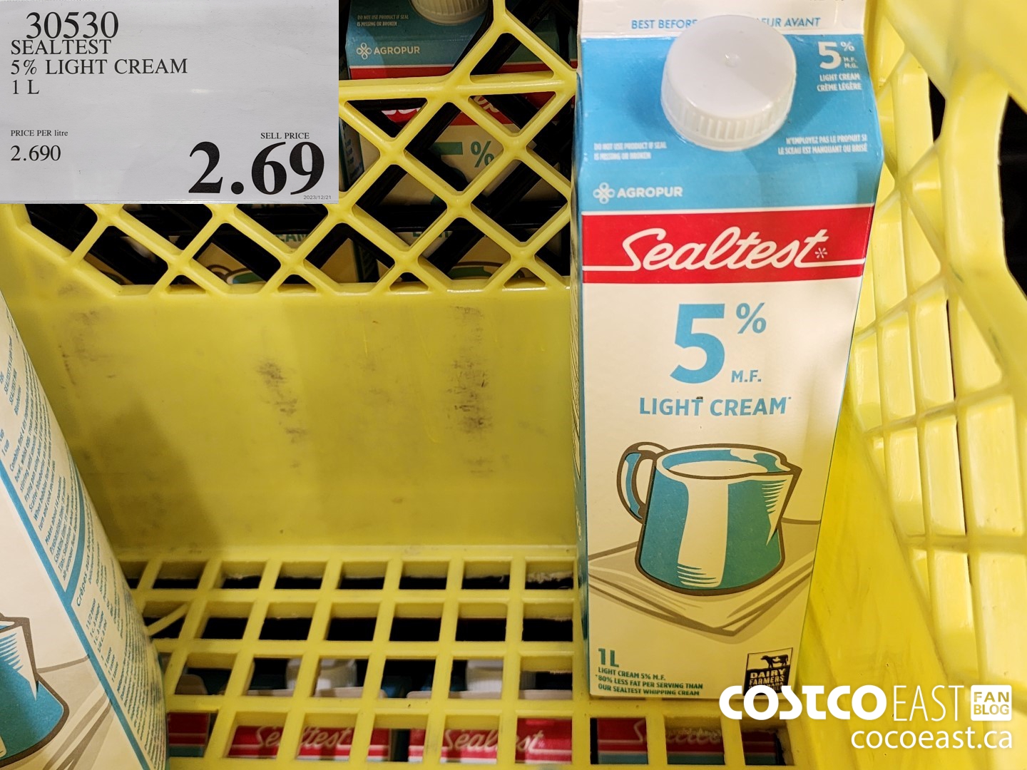 30530 SEALTEST 5% LIGHT CREAM 1 L $2.69