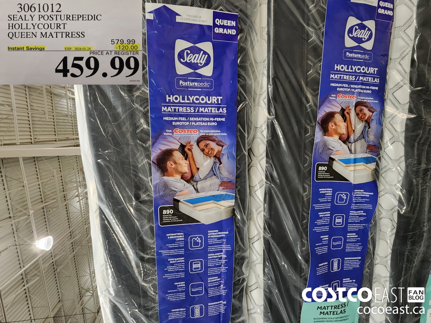 3061012 SEALY POSTUREPEDIC HOLLYCOURT QUEEN MATTRESS ($120.00 INSTANT SAVINGS EXPIRES ON 2024-01-28) $459.99