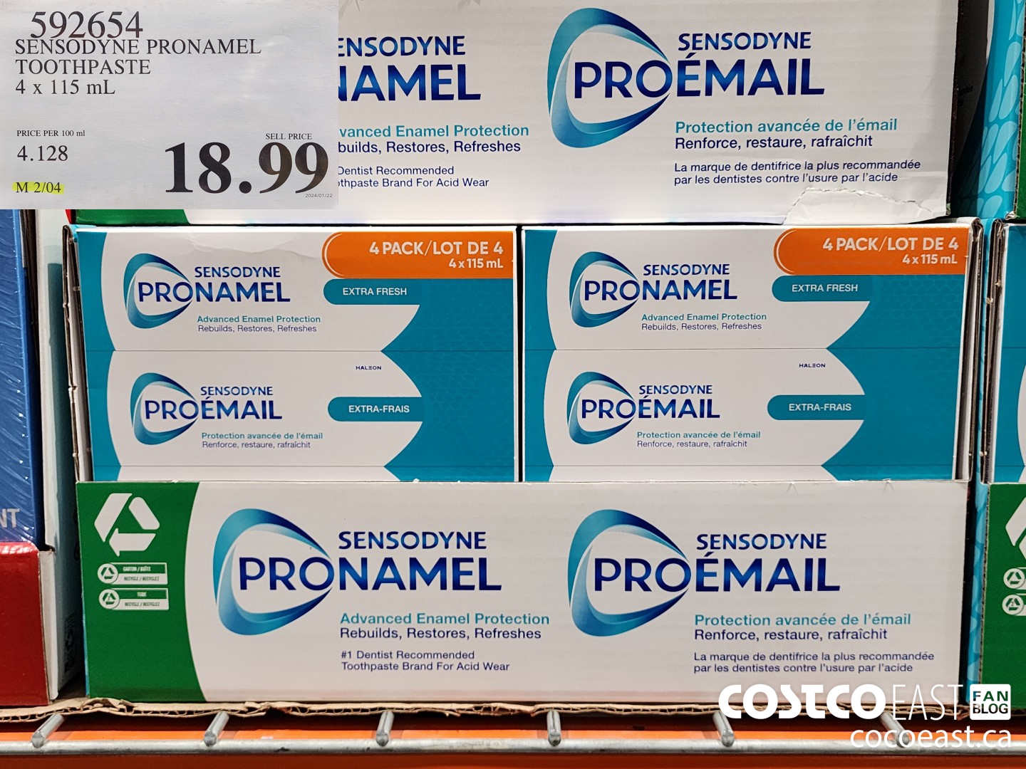 592654 SENSODYNE PRONAMEL TOOTHPASTE 4x 115 mL $18.99