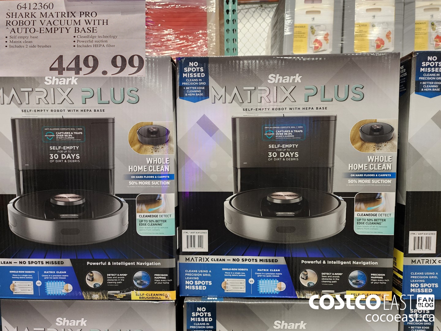 6412360 SHARK MATRIX PRO ROBOT VACUUM WITH AUTO-EMPTY BASE $449.99