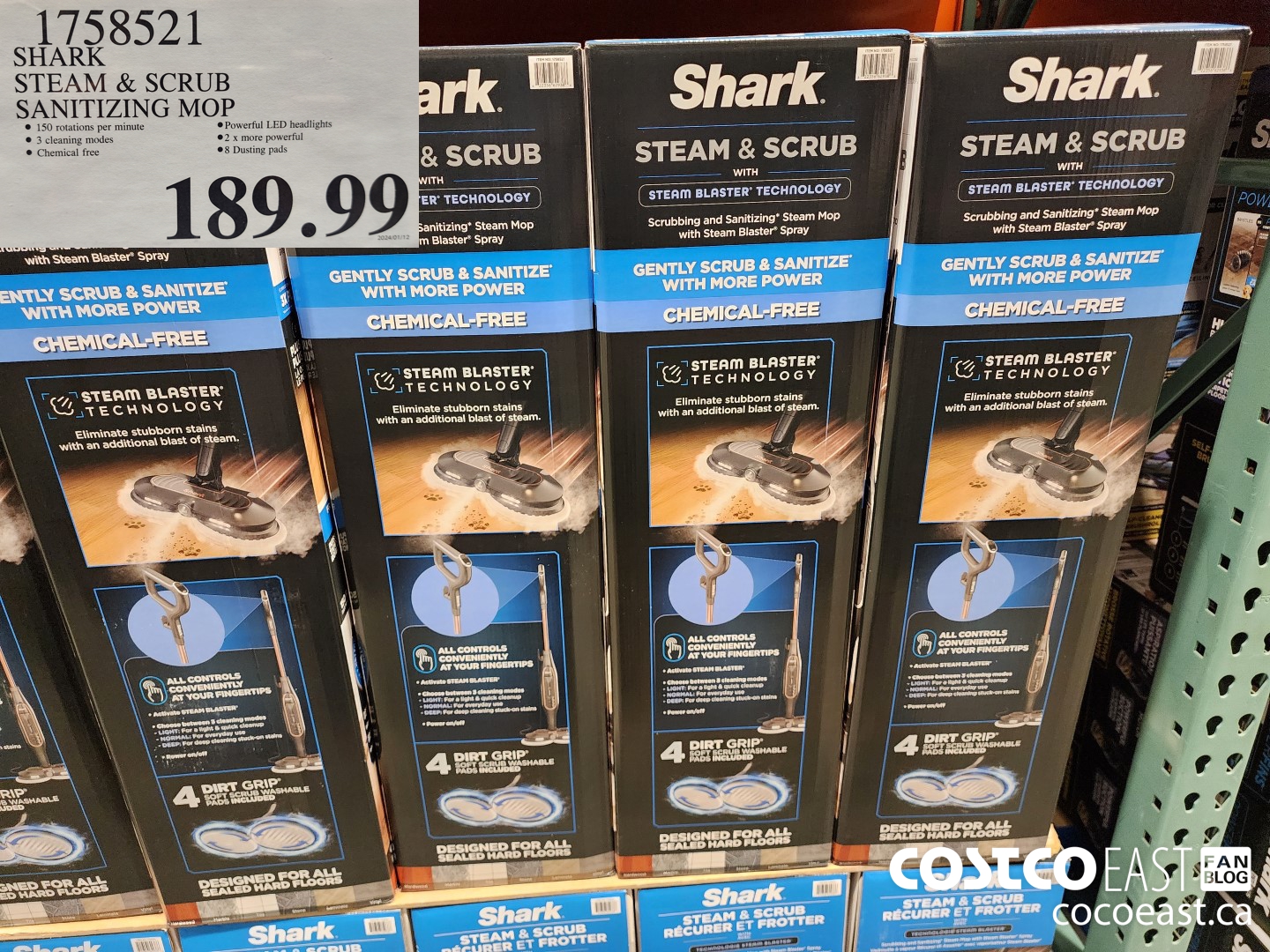 1758521 SHARK STEAM & SCRUB SANITIZING MOP $189.99