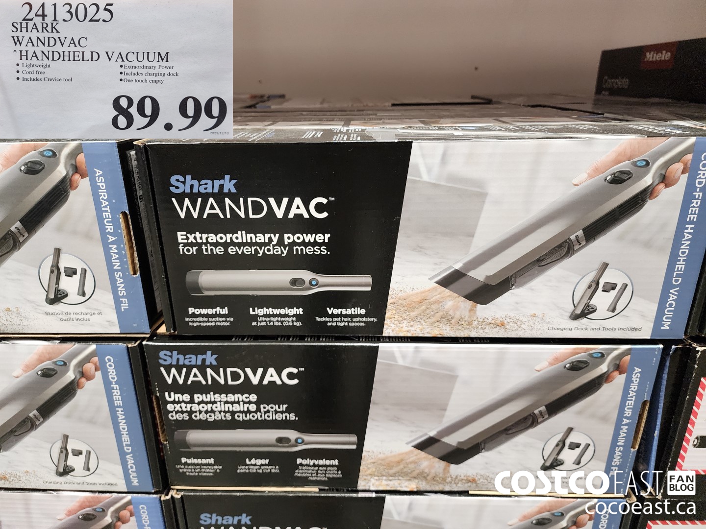 2413025 SHARK WANDVAC HANDHELD VACUUM $89.99