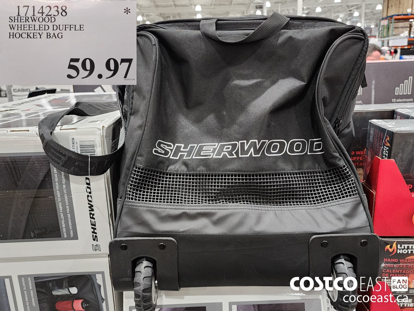 1714238 SHERWOOD WHEELED DUFFLE HOCKEY BAG $59.97