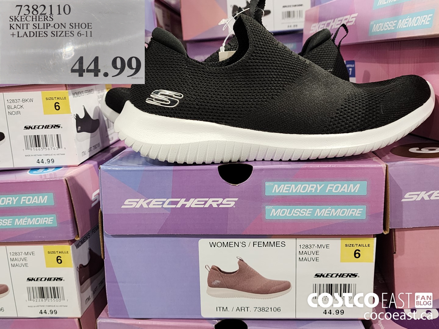 7382110 SKECHERS KNIT SLIP-ON SHOE +LADIES SIZES 6-11 $44.99