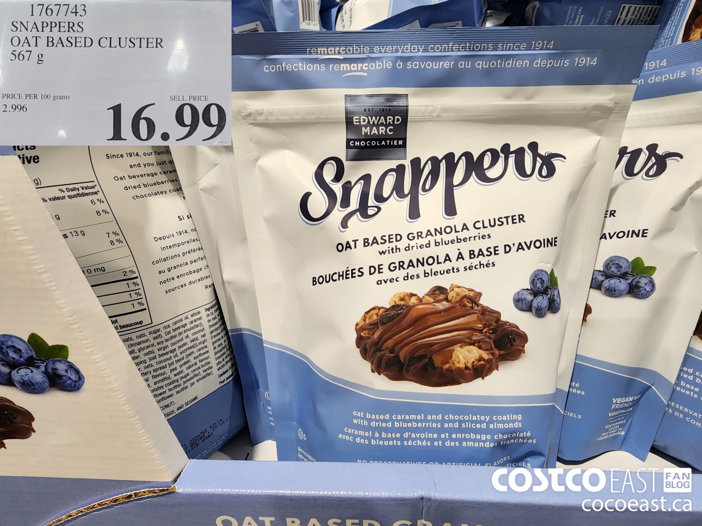 1767743 SNAPPERS OAT BASED CLUSTER 567 g $16.99