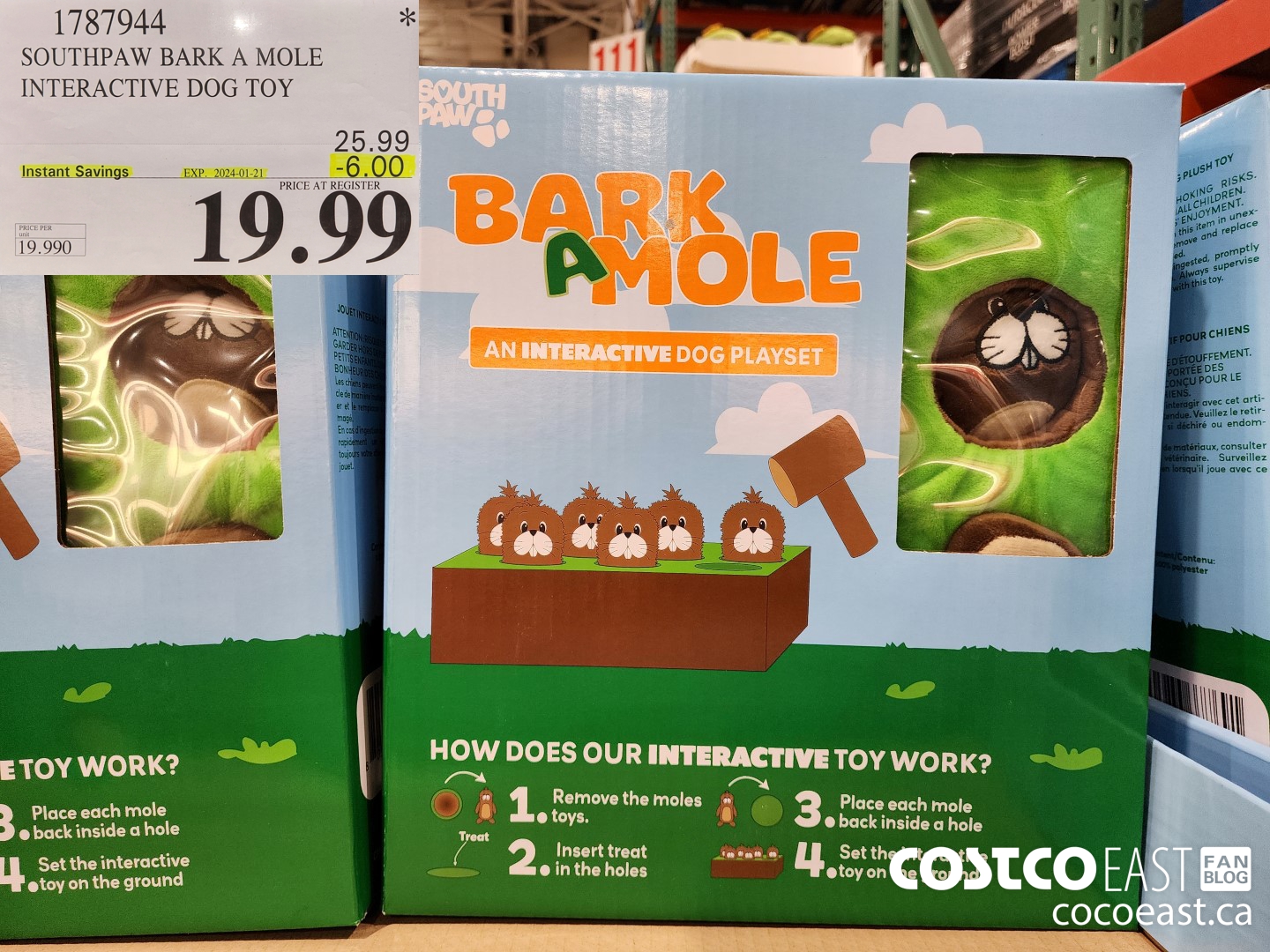 1787944 SOUTHPAW BARK A MOLE INTERACTIVE DOG TOY ($6.00 INSTANT SAVINGS EXPIRES ON 2024-01-21) $19.99