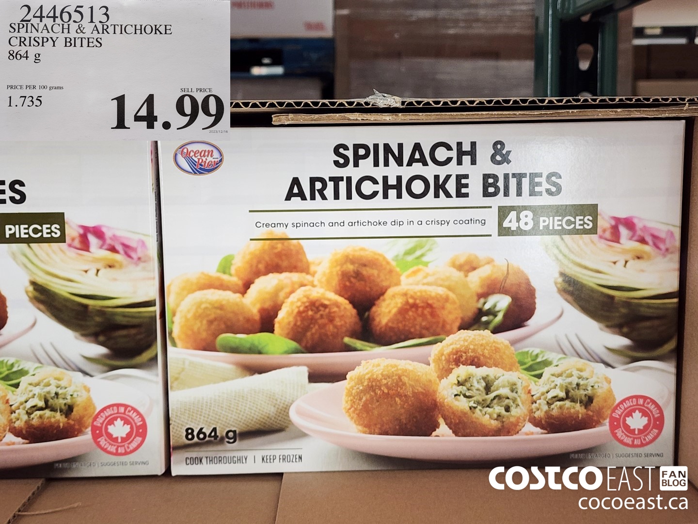 2446513 SPINACH & ARTICHOKE CRISPY BITES 864 G $14.99