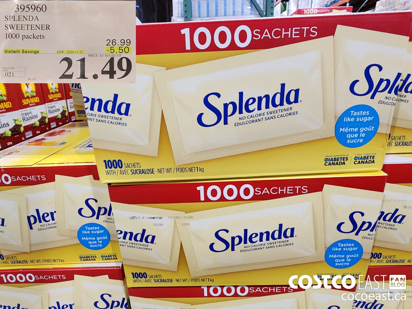 395960 SPLENDA SWEETENER 1000 PACKETS ($5.50 INSTANT SAVINGS EXPIRES ON 2024-01-21) $21.49