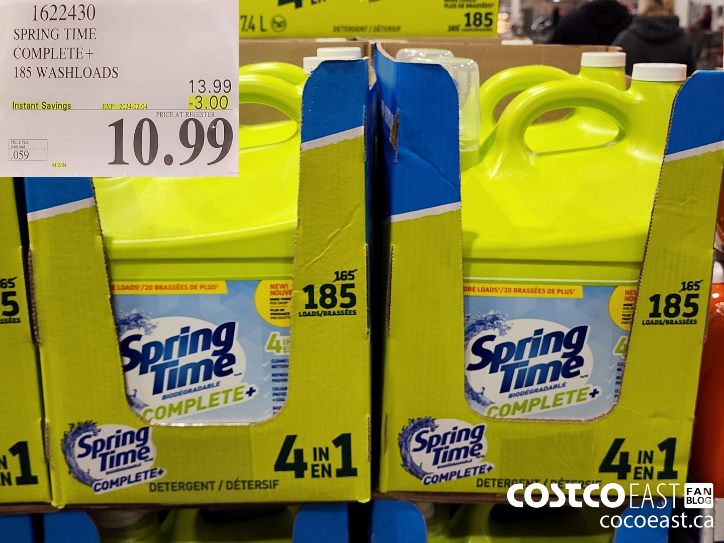 1622430 SPRING TIME COMPLETE+ 185 washloads ($3.00 INSTANT SAVINGS EXPIRES ON 2024-02-04) $10.99