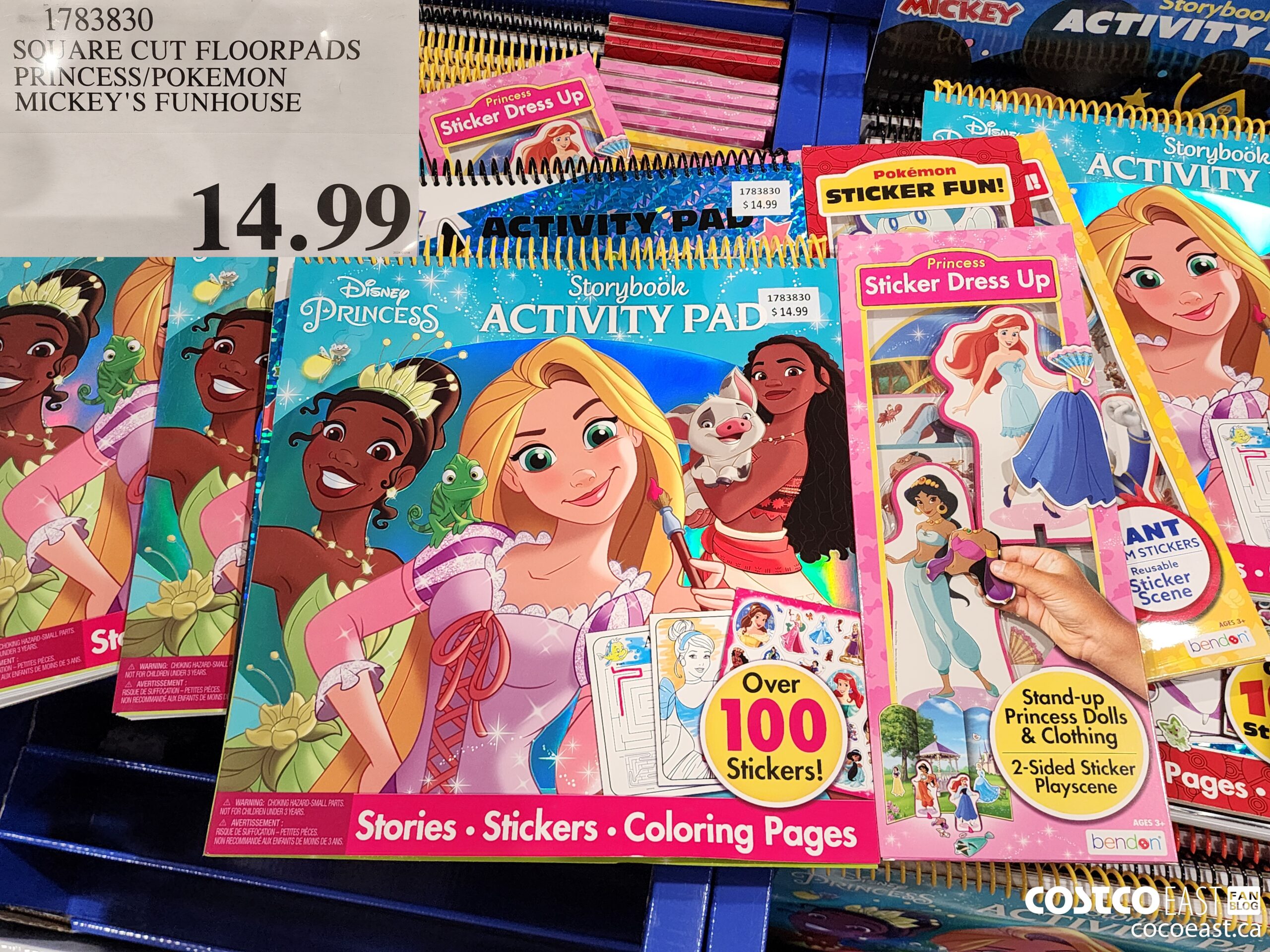 1783830 SQUARE CUT FLOORPADS PRINCESS/POKEMON MICKEY'S FUNHOUSE $14.99