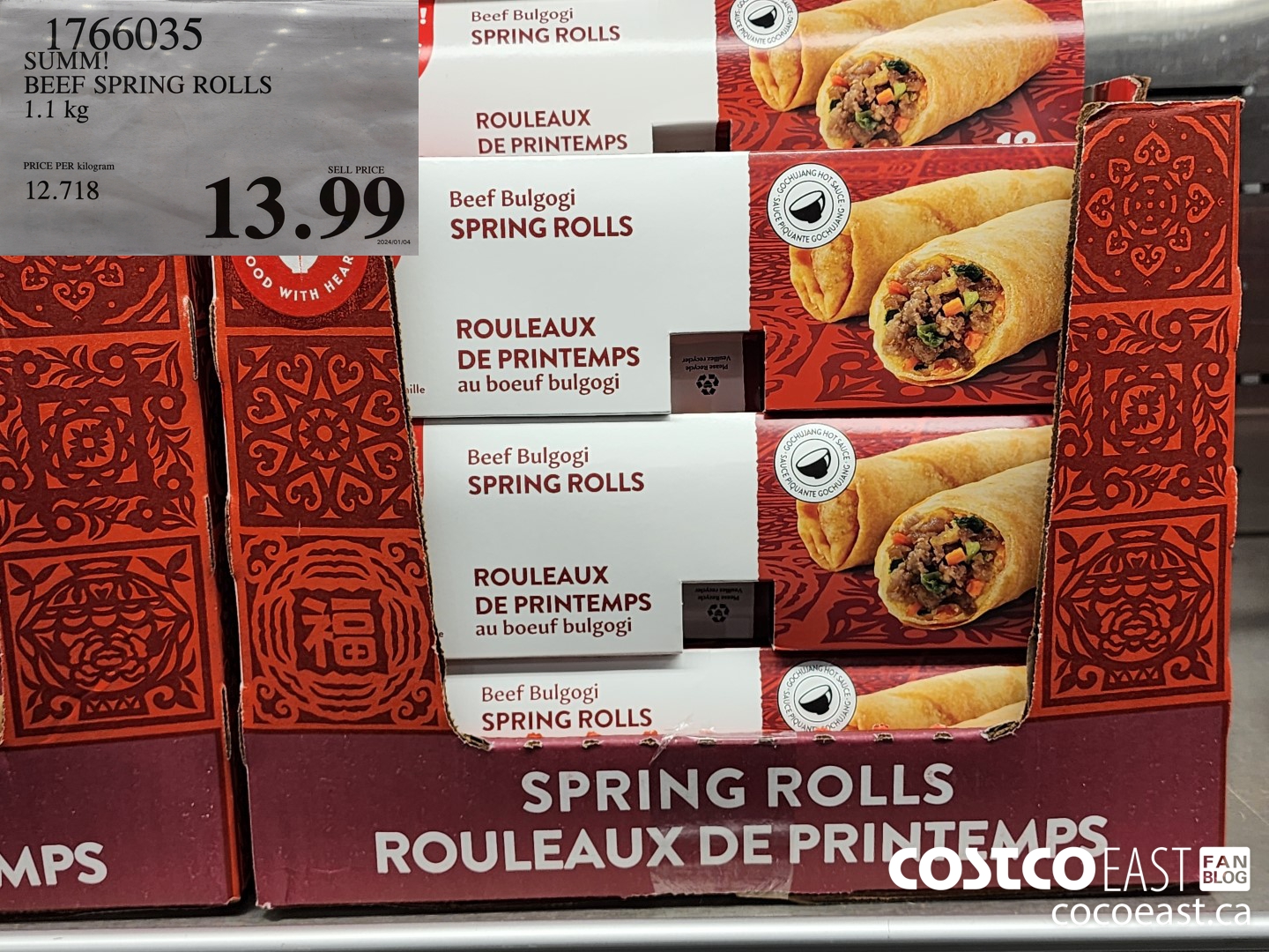 1766035 SUMM! BEEF SPRING ROLLS 1.1 kg $13.99
