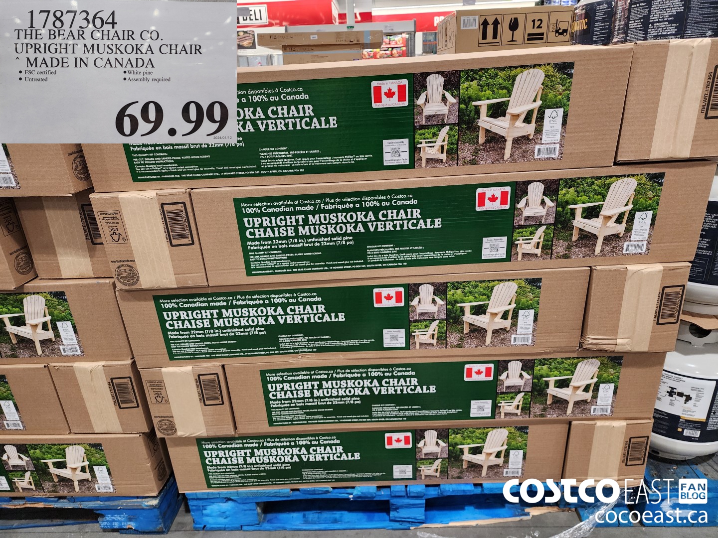 1787364 THE BEAR CHAIR CO. UPRIGHT MUSKOKA CHAIR MADE IN CANADA $69.99