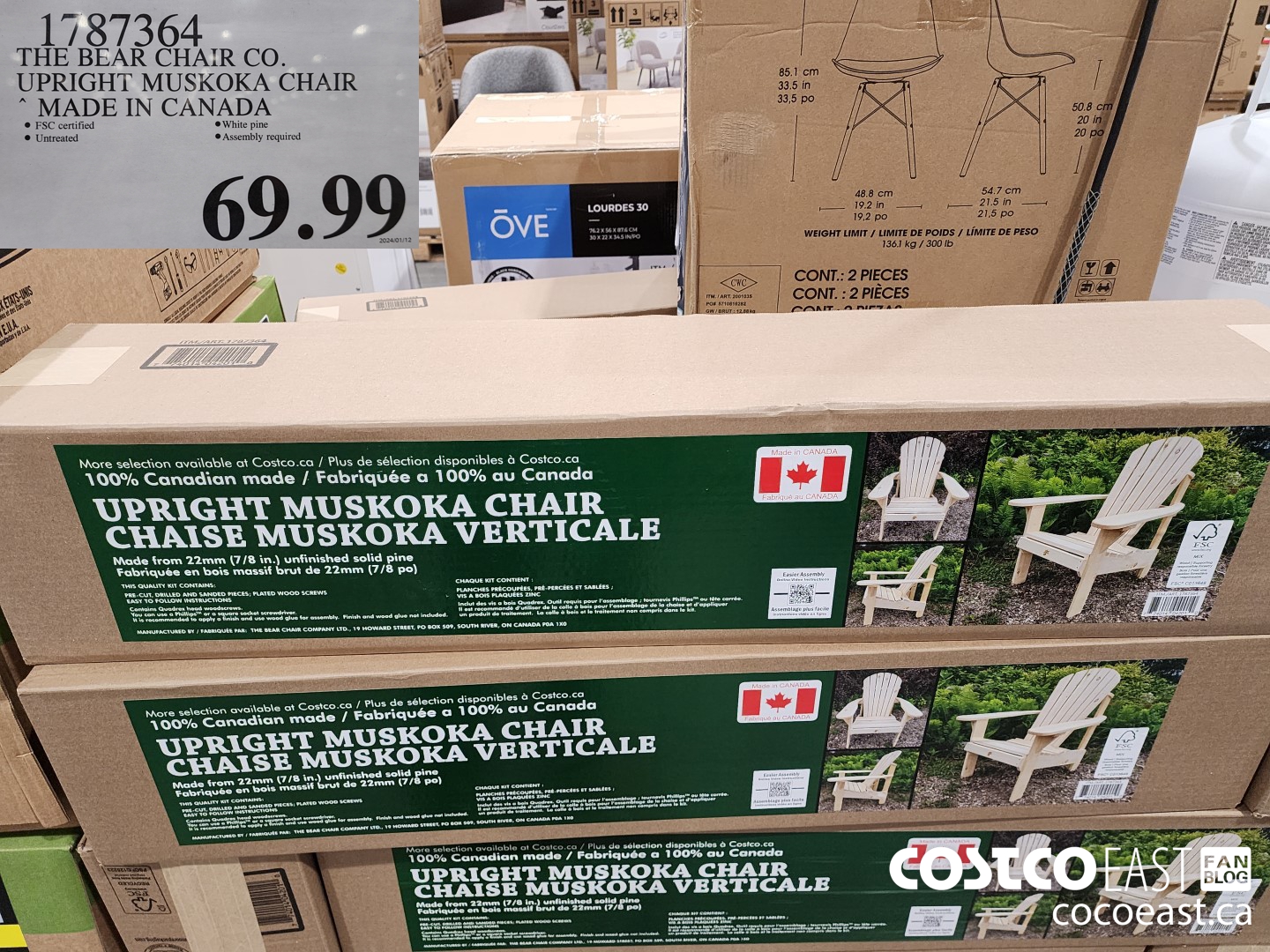 1787364 THE BEAR CHAIR CO. UPRIGHT MUSKOKA CHAIR MADE IN CANADA $69.99