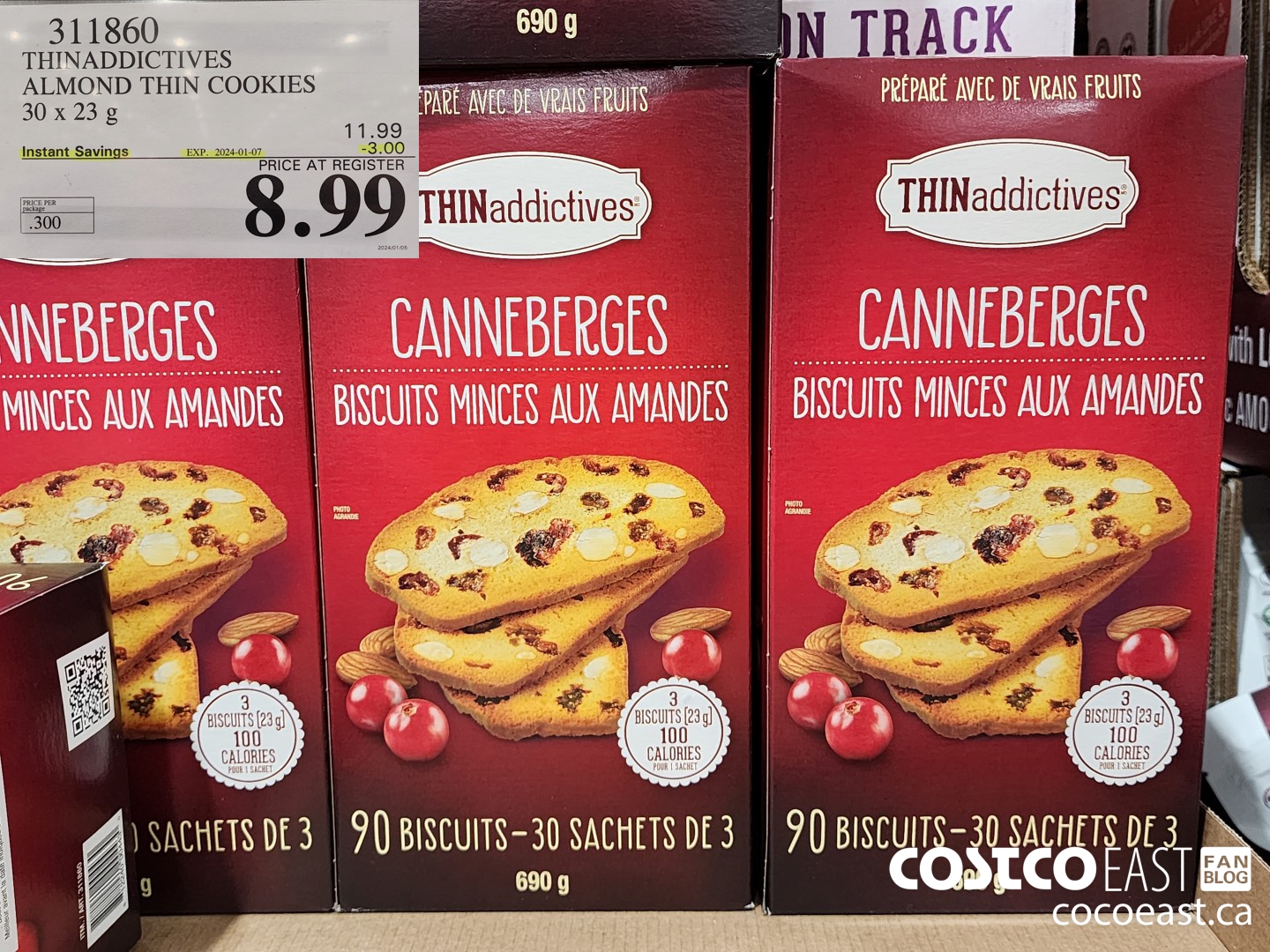 311860 THINADDICTIVES CRANBERRY ALMOND 30 X 23 G ($3.00 INSTANT SAVINGS EXPIRES ON 2024-01-07) $8.99