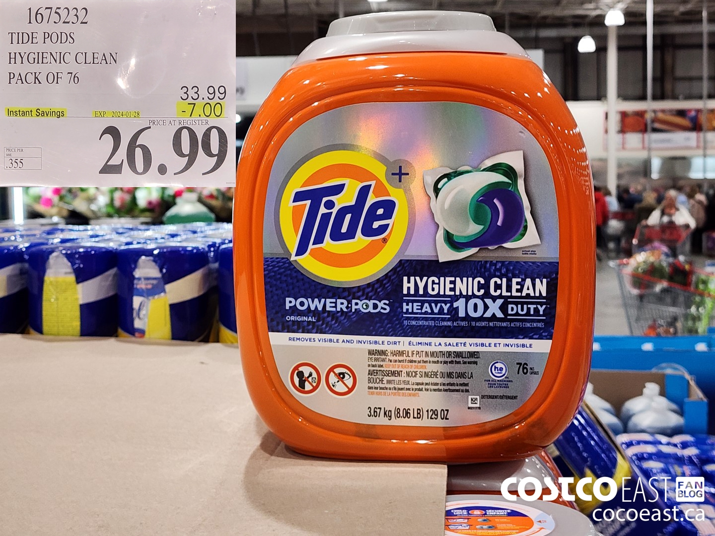 1675232 TIDE PODS HYGIENIC CLEAN PACK OF 76 ($7.00 INSTANT SAVINGS EXPIRES ON 2024-01-28) $26.99