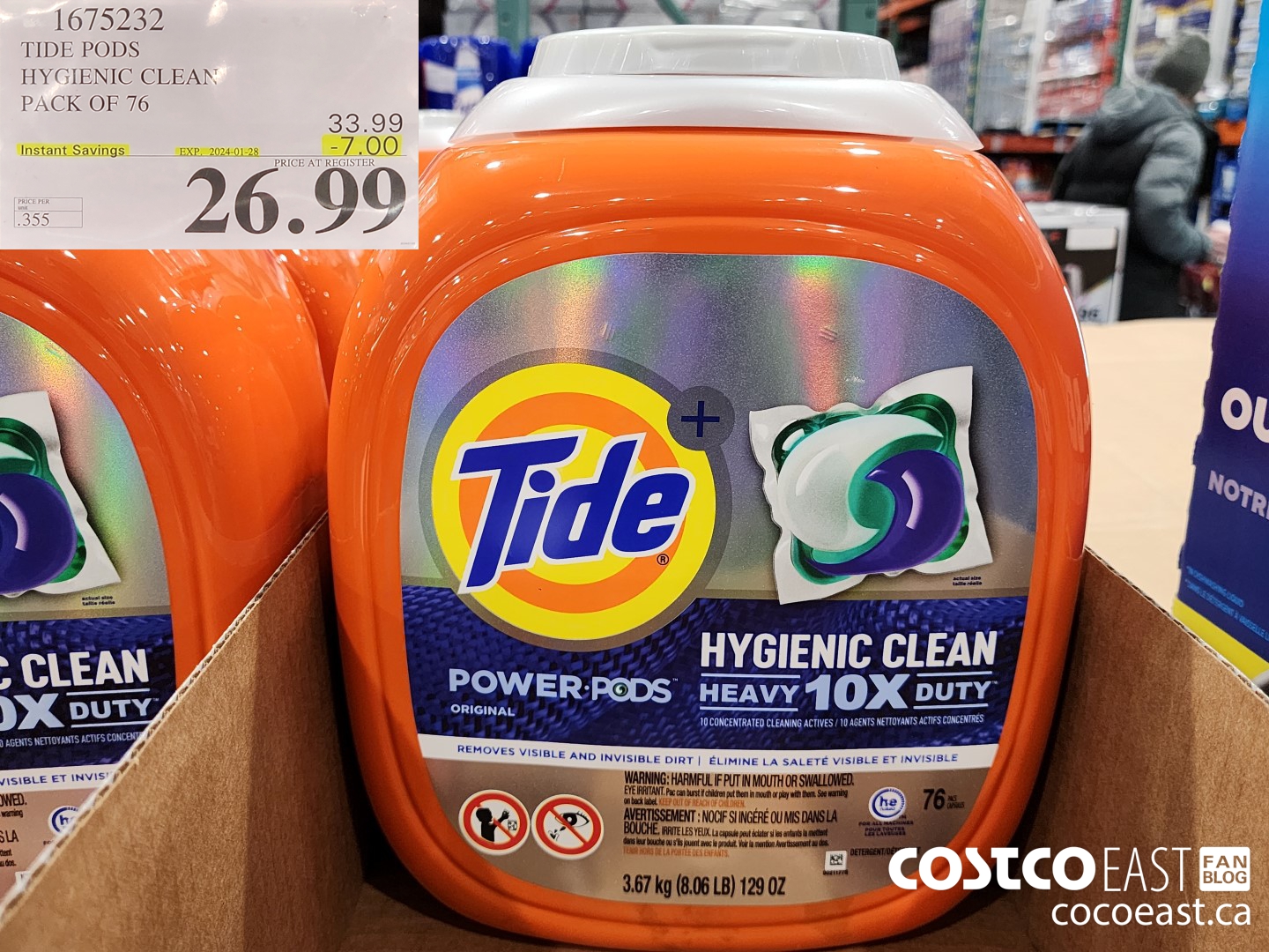 1675232 TIDE PODS HYGIENIC CLEAN PACK OF 76 ($7.00 INSTANT SAVINGS EXPIRES ON 2024-01-28) $26.99