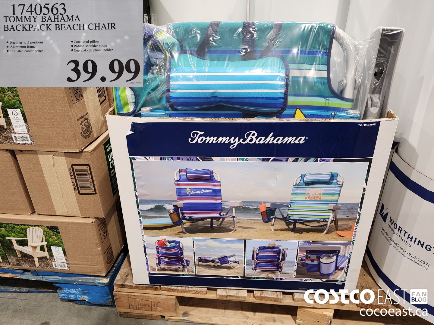 1740563 TOMMY BAHAMA BACKPACK BEACH CHAIR $39.99