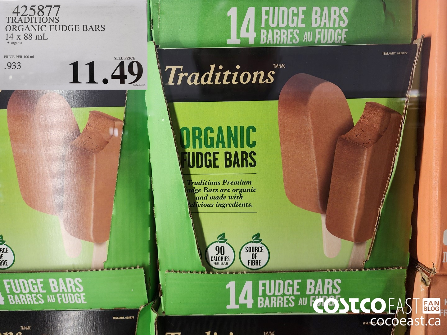 425877 TRADITIONS ORGANIC FUDGE BARS 14 x 88 ML $11.49
