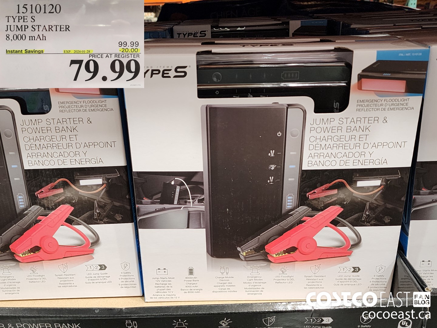 1510120 TYPE S JUMP STARTER 8,000 MAH ($20.00 INSTANT SAVINGS EXPIRES ON 2024-01-28) $79.99