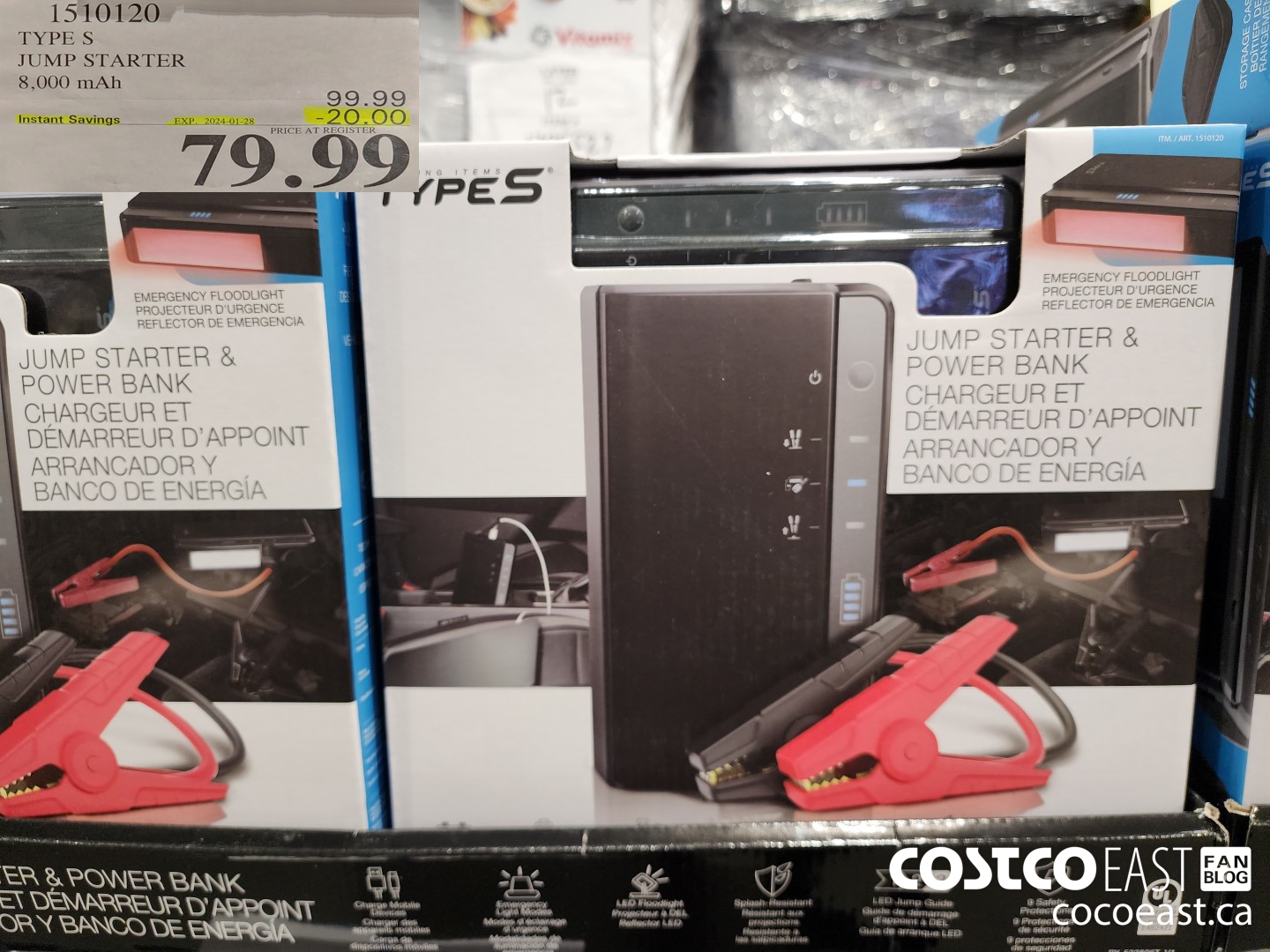 1510120 TYPE S JUMP STARTER 8,000 MAH ($20.00 INSTANT SAVINGS EXPIRES ON 2024-01-28) $79.99