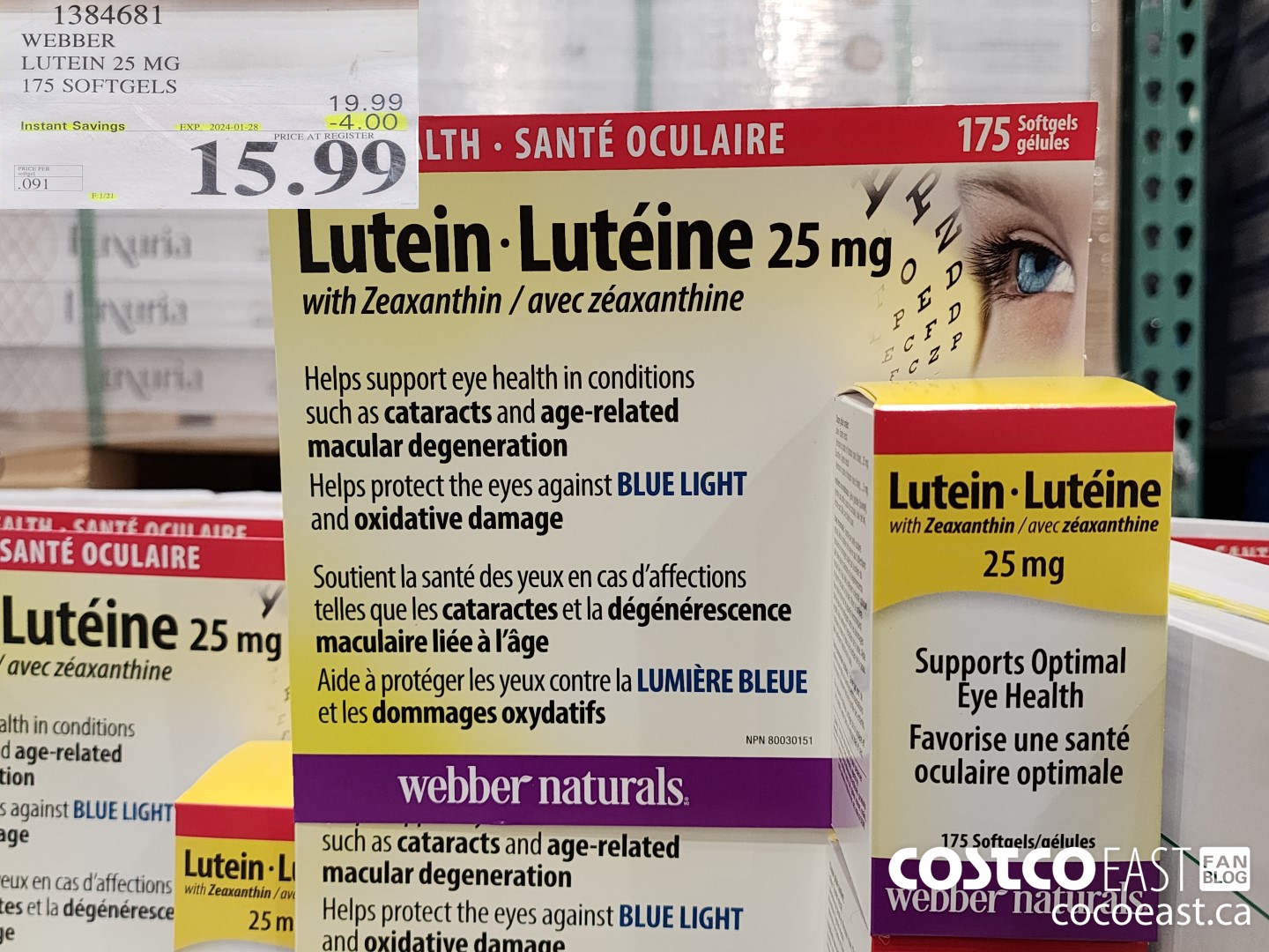 1384681 WEBBER LUTEIN 25 MG 175 SOFTGELS ($4.00 INSTANT SAVINGS EXPIRES ON 2024-01-28) $15.99